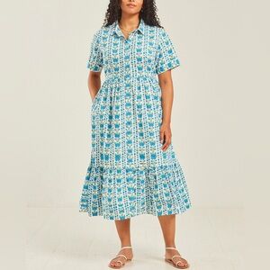 Pink City Prints Vintage Border Maddy Stripe Dress